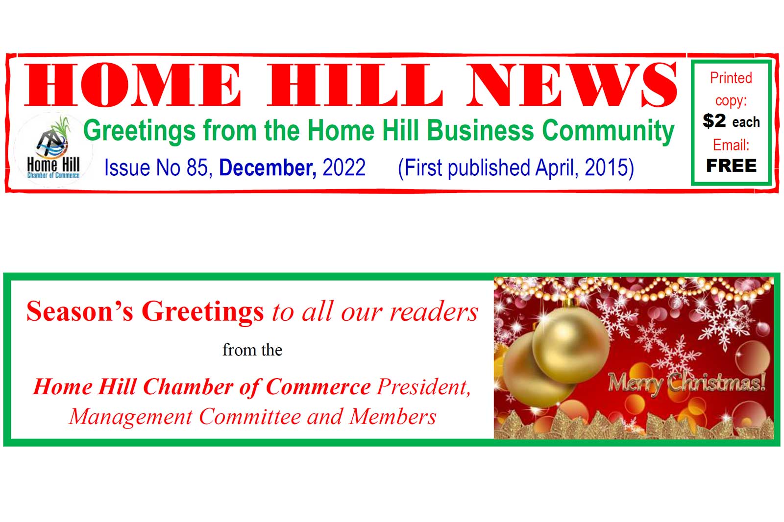 Home Hill News Dec 2022 Banner