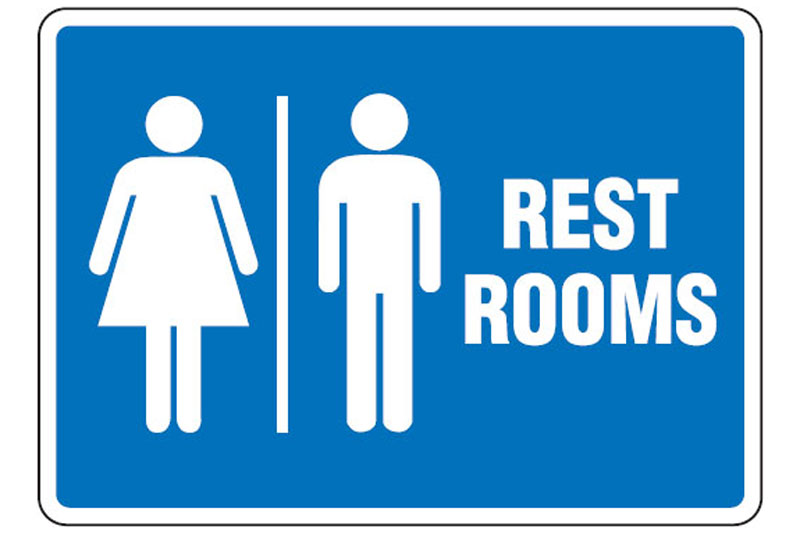 Rest Rooms Toilets sign