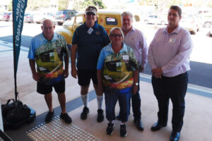 Attending the Local Ambulance Committee Conference in Home Hill were (from left) Ayr LAC President, Brian Sorohan, Conference Chairman John Furnell, Ayr LAC Secretary Merelyn McIntosh, Queensland Ambulance Commissioner, Craig Emery and Assistant Commissioner of the Northern Region, Matthew Green